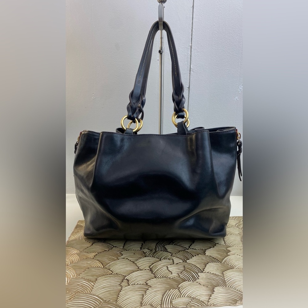 Dooney & Bourke Florentine Barlow Black Leather Shoulder Tote Bag - Picture 6 of 13